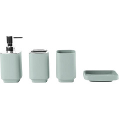 Hosoncovy 4 Piece Bathroom Accessory Set with Soap Dispenser, Bathroom Cup, Soap Dish, Toothbrush and Toothpaste Holder (Morandi Green)