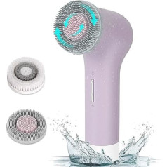 MYCARBON Electric Facial Cleansing Brush IPX7 Waterproof Face Brush Rechargeable 2500 mAh USB Battery Cleaning Brush with 2 x 360° Brush Head for All Skin Types Exfoliation, Deep Cleansing