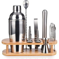 Esmula Cocktail Shaker Set, 750 ml Stainless Steel Barkeeper Kit, Professional Martini Mixing Bartending Kit Combination, Home Stylish Bar Tool Set with Cocktail Recipe Book (English language not guaranteed)