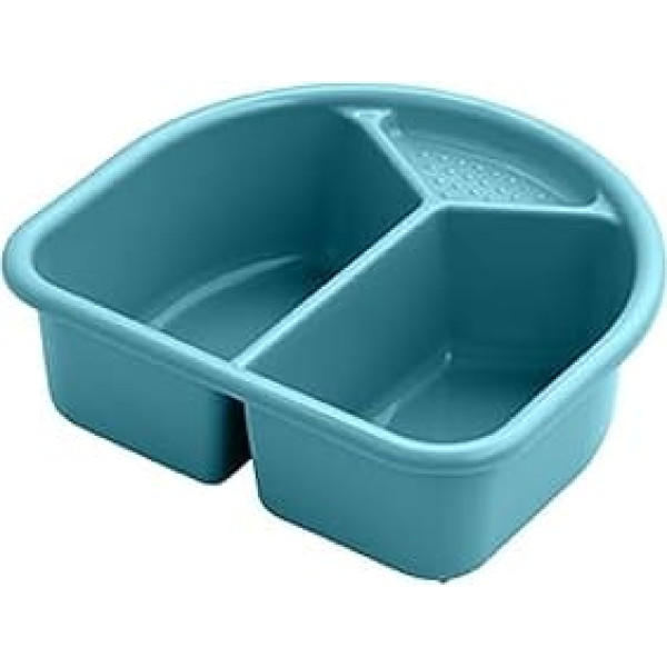 Rotho Babydesign TOP/Bella Bambina Washing Bowl - Baby Wash Bowl with Soap Dish - Sink and Washing Chamber in Turquoise - Practical Solution for Baby Care