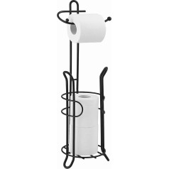 SunnyPoint Bathroom Toilet Paper Roll Storage Holder with Spare Area Has Enough Space to Store Mega Rolls (Black)