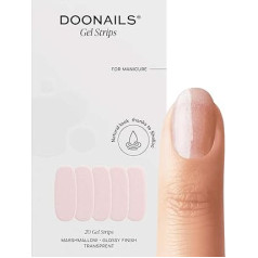 DOONAILS Gel Foils, 20 UV Gel Strips in 9 Sizes with Extra Length, Nail Foils, Self-Adhesive and UV Curing, Nail Stickers with up to 14 Days Hold, Marshmallow