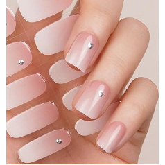 DANNI & TONI Semi-Cured Gel Nail Foils (Memory) Pale Pink Colour Mix Silver Dot Shiny UV Gel Nail Foil Nail Design Nail Foil Self-Adhesive Wraps 28 Stickers