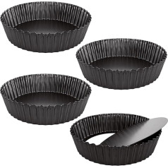 GBACHOOSE Quiche Pan 24cm Cake Pan Loose Base Non Stick Round Cake Pans for Baking Cake, Pizza, Cheese, Pies, Fruit Pies, 4 Pack