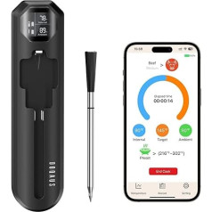 DOQAUS Meat Thermometer Wireless 150 m Bluetooth Grill Thermometer 1S Answer Meat Thermometer IPX7 Waterproof Roasting Thermometer for Grill Oven Smoker Rotisserie Airfryer Safe in Dishwasher