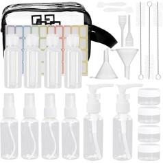 Travel Bottles for Filling, 14 Pieces Travel Bottles Set 50 ml Travel Size Container Travel Set Hand Luggage Liquids for Cosmetics Aeroplane Business Trip Lotion Shampoo