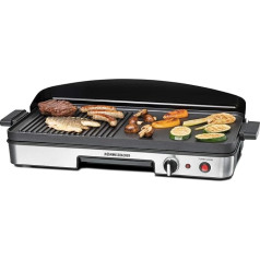 Rommelsbacher BBQ 2003 Table Grill with Turbo Zone, 3-Layer Non-Stick Coating, Cooking Surface 50 x 25 cm, 1900 Watt