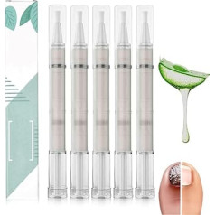 Nagelpflege-Stift mit Teebaumöl, Aloe Vera & Vitamin E, für starke und gesunde Fingernägel & Fußnägel, beugt Trockenheit und Rissen vor, praktisch für unterwegs (5er)