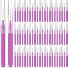 Lallisa 100 Stück Mikro-Augenbrauenspulenpinsel mit Kappe, Augenbrauen-Laminierwerkzeug, Wimpernbürste, multifunktionaler Mikro-Wimpernkamm für Wimpern- und Augenbrauenverlängerungswerkzeug (lila)