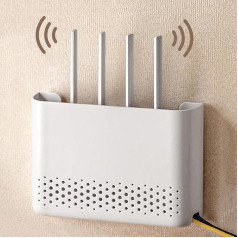 PZPIUGY Wireless WiFi Router Storage Boxes Cable Wire Holder Wall Hanging Plug Board Storage Shelf Router Shelf Wall Mounted WiFi Router (30 x 6 x 22 cm)