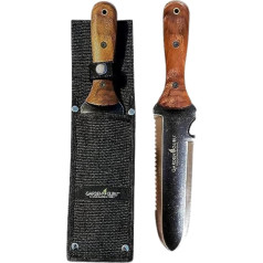 Garden Guru Hori Hori Garden Knife for Weeding, Digging, Pruning and Cultivating - Stainless Steel Blade with Full Tang | Markings for Measuring Planting Depth