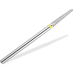 Carbide Nail Cutter Bit Grinder Cone Shape with Super Fine Cross Toothing Callus Grinder Pedicure Cutter Grinding Attachment for Electric Grinders for Acrylic and Gel Nails (Yellow)