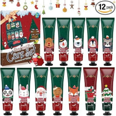 Hand Cream Set, 10 Pieces Perfumed Moisturising with 2 Pieces Foot Cream for Dry Cracked Hands Feet, Moisturising Cream Care Cream, Gift Set Christmas for Women, Men