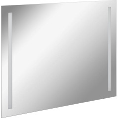 FACKELMANN Linear LED Mirror / Wall Mirror with LED Lighting and Ambient Light / Dimensions (W x H x D): Approx. 100 x 75 x 2 cm / High-Quality Bathroom Mirror / Modern Bathroom Mirror / Width 100 cm