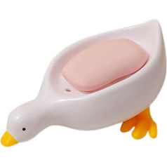 Cute Duck Soap Dish Self Draining Soap Holder for Shower Bathroom Bathtub Kitchen Sink Tray Soap Dish for Bathroom Soap Dish with Drainage