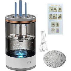Usb-Powered Makeup Brush Cleaner, Automatic Beauty Brush Washing & Drying Machine, One-Touch Easy Clean, Compact & Portable, Black