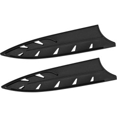 GLOKUUCA Knife Edge Protector - 2 Pack Knife Cover Sleeves Fits Chef's Knives, Santoku, Bread and Paring Knives - ABS Plastic Safety Knife Case, Blade Guard - (8 Inch, Black)