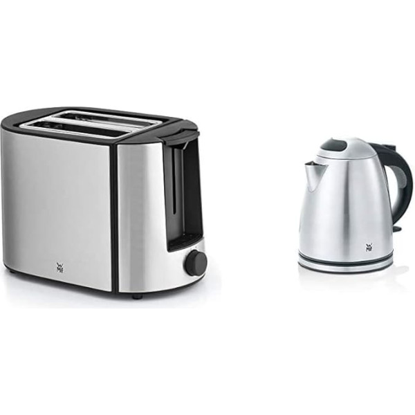 WMF Bueno Pro Toaster Stainless Steel, 2 Slices, 6 Browning Levels, 870 W & Stelio Kettle 1.2 L, Electric with Limescale Water Filter, 2400 W, Matt