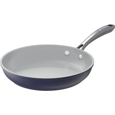 CIARRA Beyond Ceramic Frying Pan 26 cm Blue Frying & Universal Pans with Handle Non-Stick Coating Wok Pan Ceramic Pan Suitable for Induction Cookers