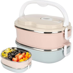 Cocoarm Insulated Stainless Steel Lunch Box, Thermal Lunch Box, Portable Thermal Food Container, Safety Lock Design, Thermal Box for Students, Workers (Double Layer