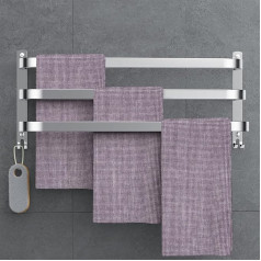 60 cm Towel Rail No Drilling Required, Towel Holder, Silver, Bathroom Towel Holder, Wall Bathroom Accessory Set, Towel Holder, Kitchen Towel Rail, No Drilling Required