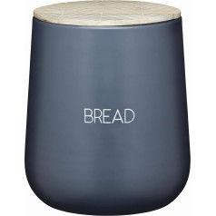 KitchenCraft Serenity Bread Bin with Airtight Lid, Storage Box with Lid for Bread, Borrate Cans, Bread Box, Iron Bread Pot, Grey/Brown, Diameter 12.5 (15 cm High), 1.5 Litres