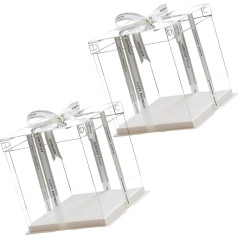Semazz Clear Tall Cake Box,2 PCS Cake Boxes 6 Inch with Cake Board Double Layer Birthday Cake Container Cake Box Carrier Packing Gift Boxes for Tall Celebration Cakes Stacked Cakes Wedding Cakes