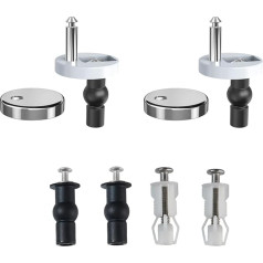 6 x Toilet Seat Fixings, Universal Quick Release Fittings, Stainless Steel Toilet Seat Screws Set, Toilet Replacement Screws with Expandable Rubber Screws for Toilet Blind Holes