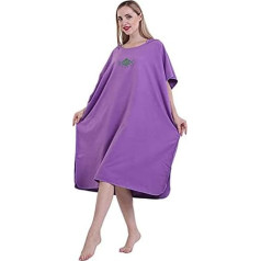 Wrap Hooded Bathrobe Quick Dry Bathrobe Microfiber Beach Towel for Adults Women Men One Size