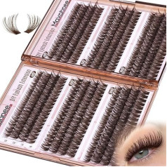 Brown Lash Extensions D Curl Eyelash Extensions Volume Eyelash Cluster Dark Brown Cluster Eyelashes Individual Eyelashes Fluffy Cluster Eyelashes 480 Pieces 60D 80D 100D Mixed 10-16mm