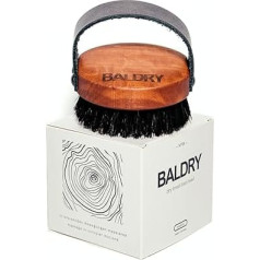 BALDRY® Dry Brush with Natural Bristles - Scalp Brush for Men for Baldness, Massage and Cleansing, Against Ingrown Hair, Handmade from Pear Wood