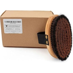 QUOALA® IONIC Horsehair Monastery Brush for Detox & Skin Care - Dry Brush with Copper Fibres - 100% Natural Bristles - FSC Certified Wood - Made in Germany