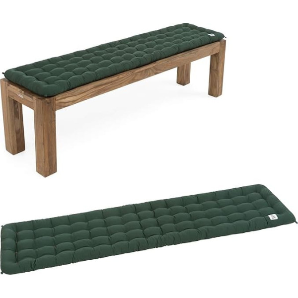 HAVE A SEAT Living - Bench Cushion 180 x 40 cm - Comfortable Bench Seat Cover, 5 cm Thick - Washable up to 95°C, Orthopaedic, Weatherproof - Made in Germany (180 x 40 cm, Moss Green)