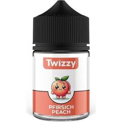 Twizzy Peach Food Flavouring, 60 ml, Intensive Aroma - Ideal for Baking, Food & Drinks, Also for Nebulisers, Mist Machines, etc.
