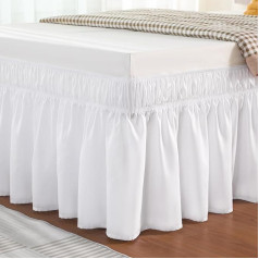 Vocander White Bed Skirt Double 15