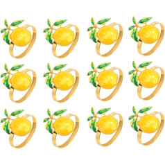 Hopbucan Pack of 12 Lemon Summer Napkin Holders Tropical Fruits Napkin Buckle Decoration for Summer Birthday Wedding Party
