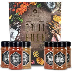 Ankerkraut Barbecue Book Set with 6 Shakers, 1320 g Spices Plus Book in Bundle