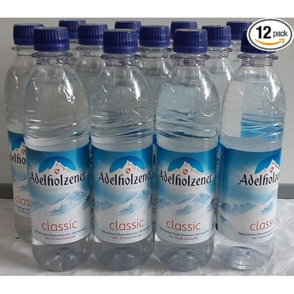 Adelholzener Classic Mineral Water, 12 Bottles of 0.5 Litres with Reusable Deposit