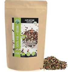 Alpi Nature Peppercorns Colourful Organic 250 g Colourful Peppercorns Black, White, Green and Pink, Pepper Whole