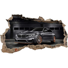 3D Wall Sticker Wall Sticker Breakthrough Car Motorcycle Car Self-Adhesive H 60 x W 100 cm Bedroom Living Room (WL24)