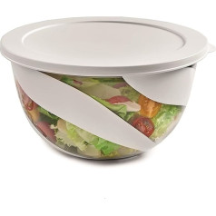 Snips Salad Bowl with Lid, Plastic, 5 L, for Serving, 27 x 27 x 15 cm, White, BPA and Phthalate-Free, Made in Italy