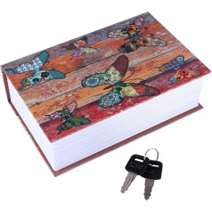 Dictionary Book Secret Safe Security Box, Book Safe with Combination Lock, Money Box, Hidden Secret Security Lock, Piggy Bank with Keys (Butterfly)