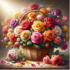 Umfarvt 5D Flower Basket Plants Diamond Painting Kits for Adults Kids,DIY Square Full Drill Diamond Art Painting Kits,Canvas Embroidery diamond art Craft for Home Wall Decor 80x80cm