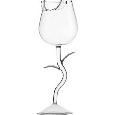 Rose Shape Red Wine Glasses Rose Flower Shaped Wine Glass High Borosilicate Glass Cocktail Glass Red Wine Glass Rose Flower Wine Glass for Home, Restaurants, Bar and Parties (280 ml)