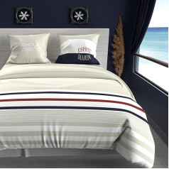 Soleil d'ocre, Duvet Cover 240 x 220 cm Cotton 57 Thread Count Navy Sand