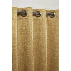 Emma Barclay Ambiance Thermal Blackout Eyelet Curtains, 3D Embossed Curtains with Reflective Backing Fabric, Ochre, Width 66