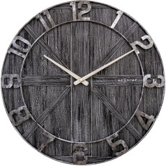 NeXtime 3276ZW Retro Clock Aluminium Grey