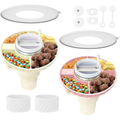 Stanley Cup Snack Bowl, Silicone Snack Tray with Lid, Compatible with Stanley Cups, 1.2L with Lid and Straw Tips, Stanley Cup Accessories for Car Cup Holder, Home, Party