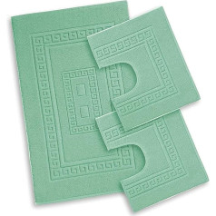 EmporioHome High Quality Rectangular Bathroom Rug Cotton Made in Italy (Green)