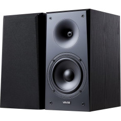 VEVOR Passive Shelf Speakers 300W Stereo Audio Speaker with 165.1mm Woofer & 25.4mm Tweeter Removable Grille 55Hz-20kHz Frequency Response Wooden Housing for Home Theater (1 Pair)